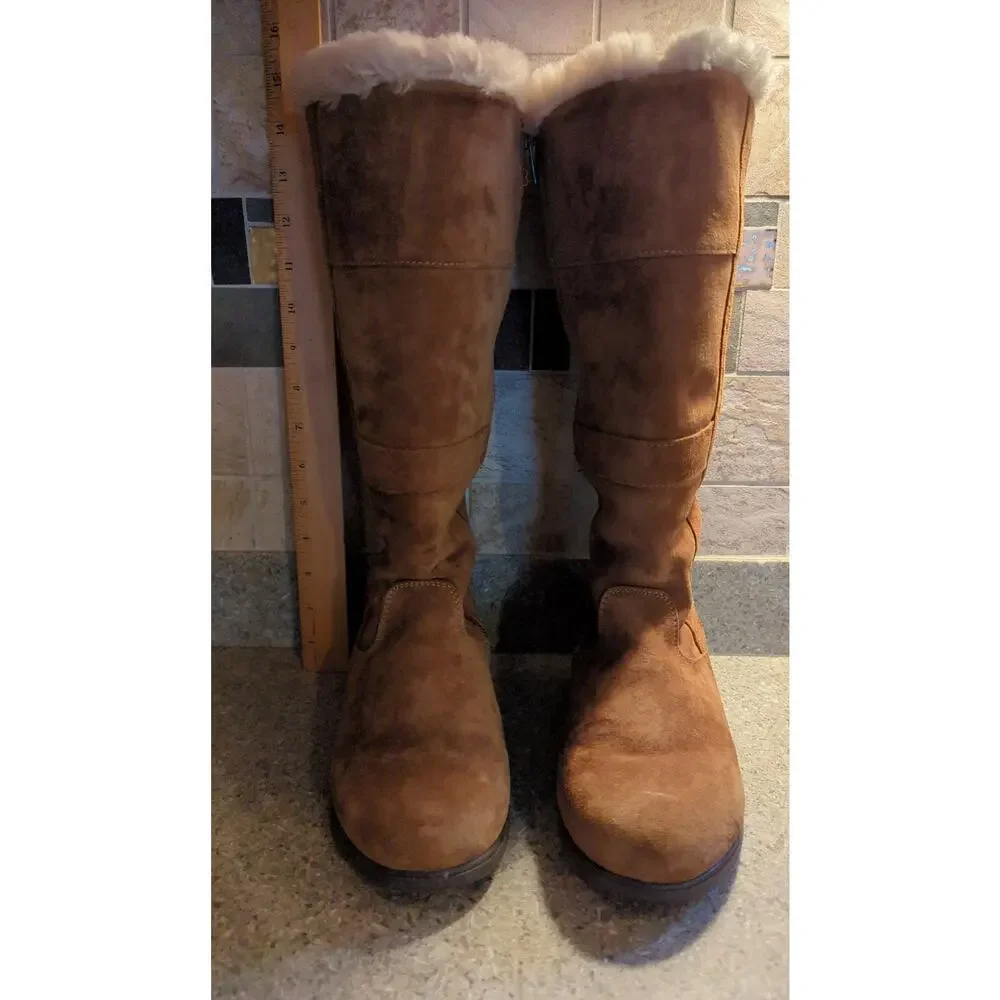 BEARPAW Brown Suede Side Zip 14